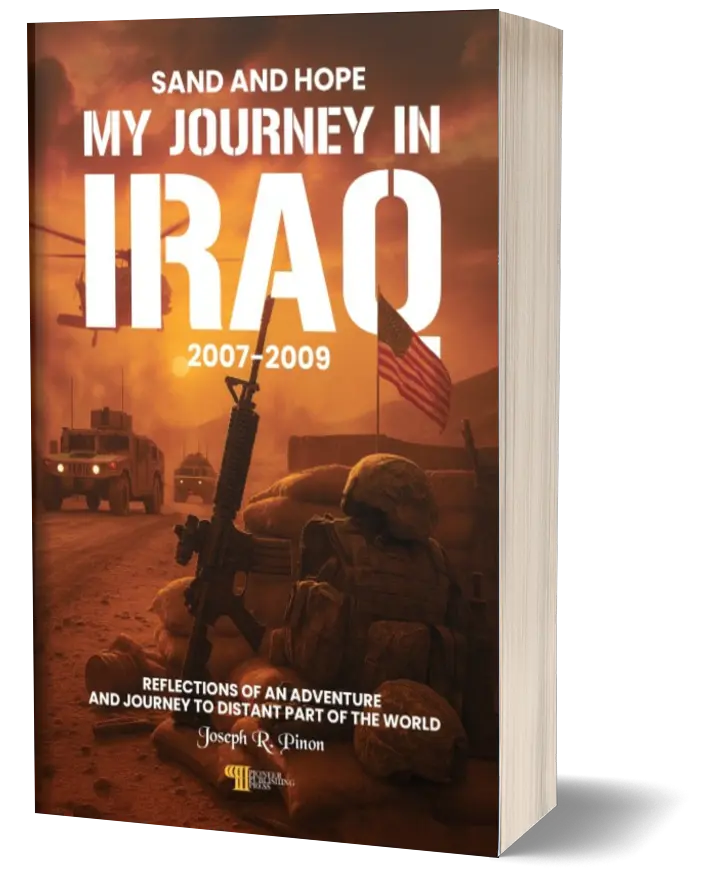Sand And Hope: My Journey In Iraq 2007-2009 paperback cover — Iraq War memoir by Joseph R. Pinon